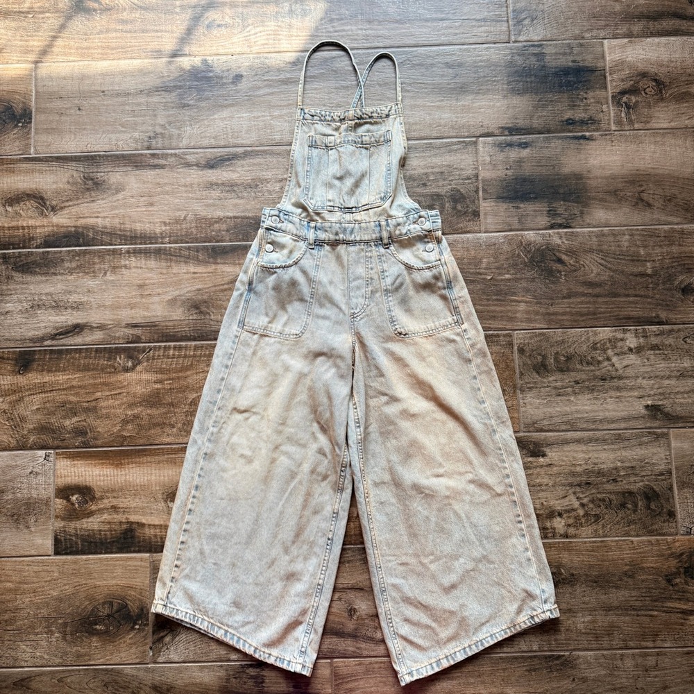 We The Free Womens Neptune Canyonland Overalls, Light Wash, XS